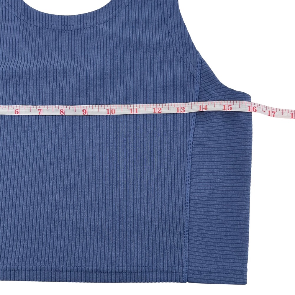 Lululemon Ribbed Softstreme Cropped Tank Blue Size 8 LW1EDFS BGIB - Picture 4 of 9